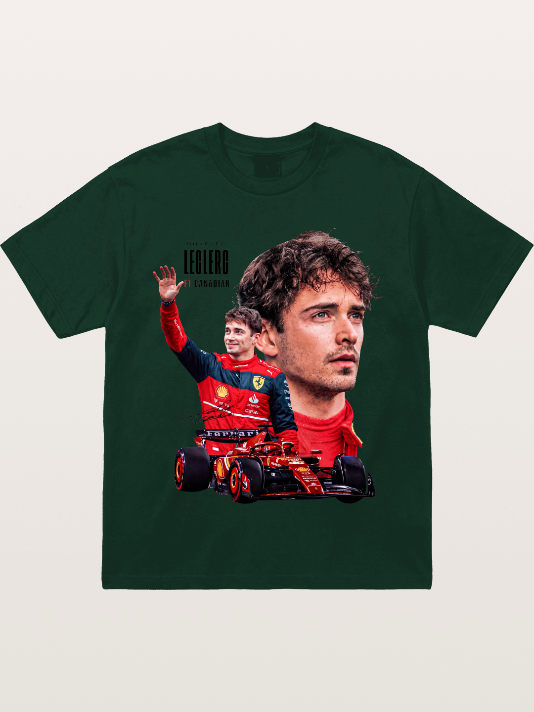 Leclerc Ferrari F1 Collage Art Gildan T-shirt