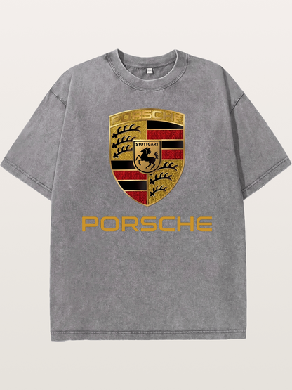 Porsche Golden Emblem Washed T-shirt