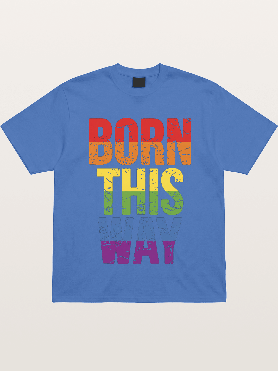 Born This Way Retro Rainbow Text Gildan T-shirt