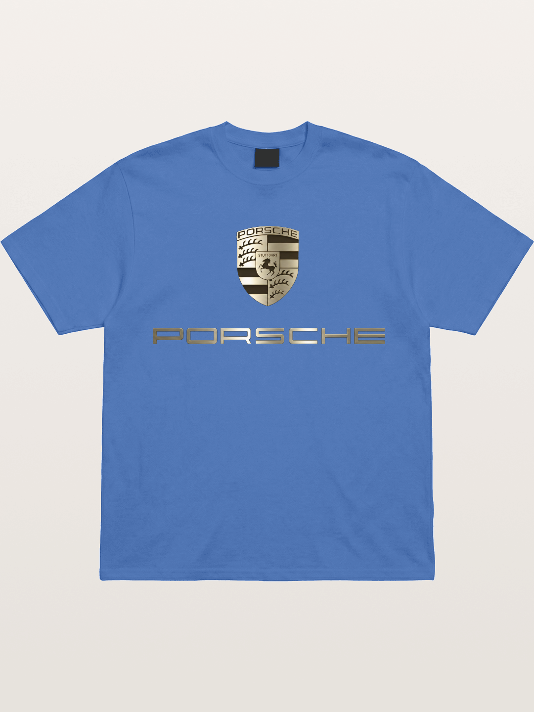Metallic Porsche Shield Logo Gildan T-shirt