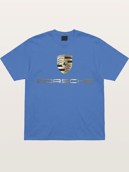 Metallic Porsche Shield Logo Gildan T-shirt