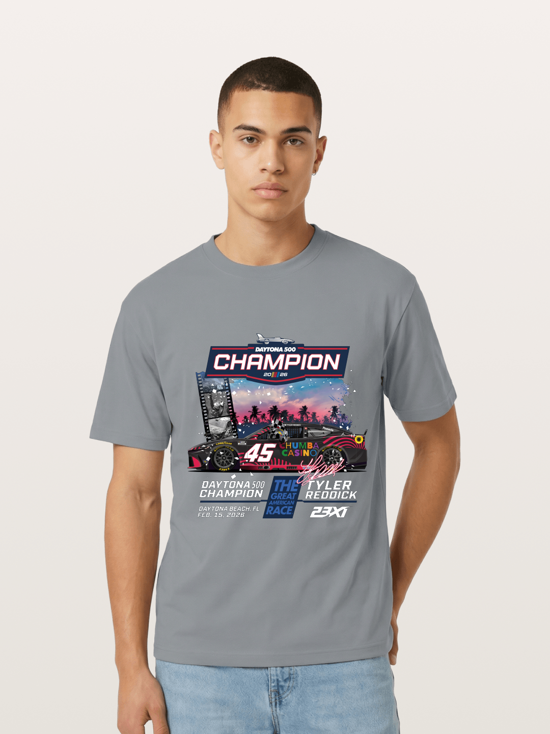 Tyler Reddick 45 Champion Car Art Gildan T-shirt