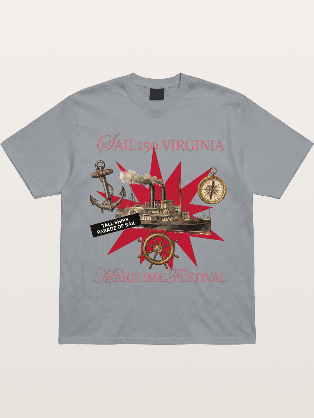Red Star Tall Ship Festival Art Gildan T-shirt