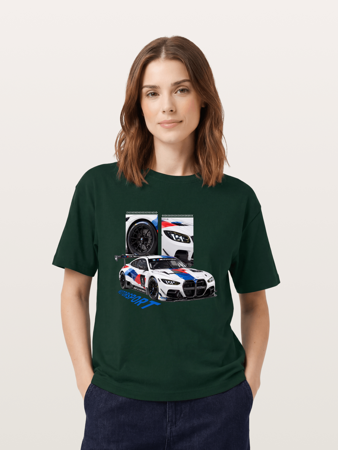 BMW M4 GT Race Car Collage Gildan T-shirt