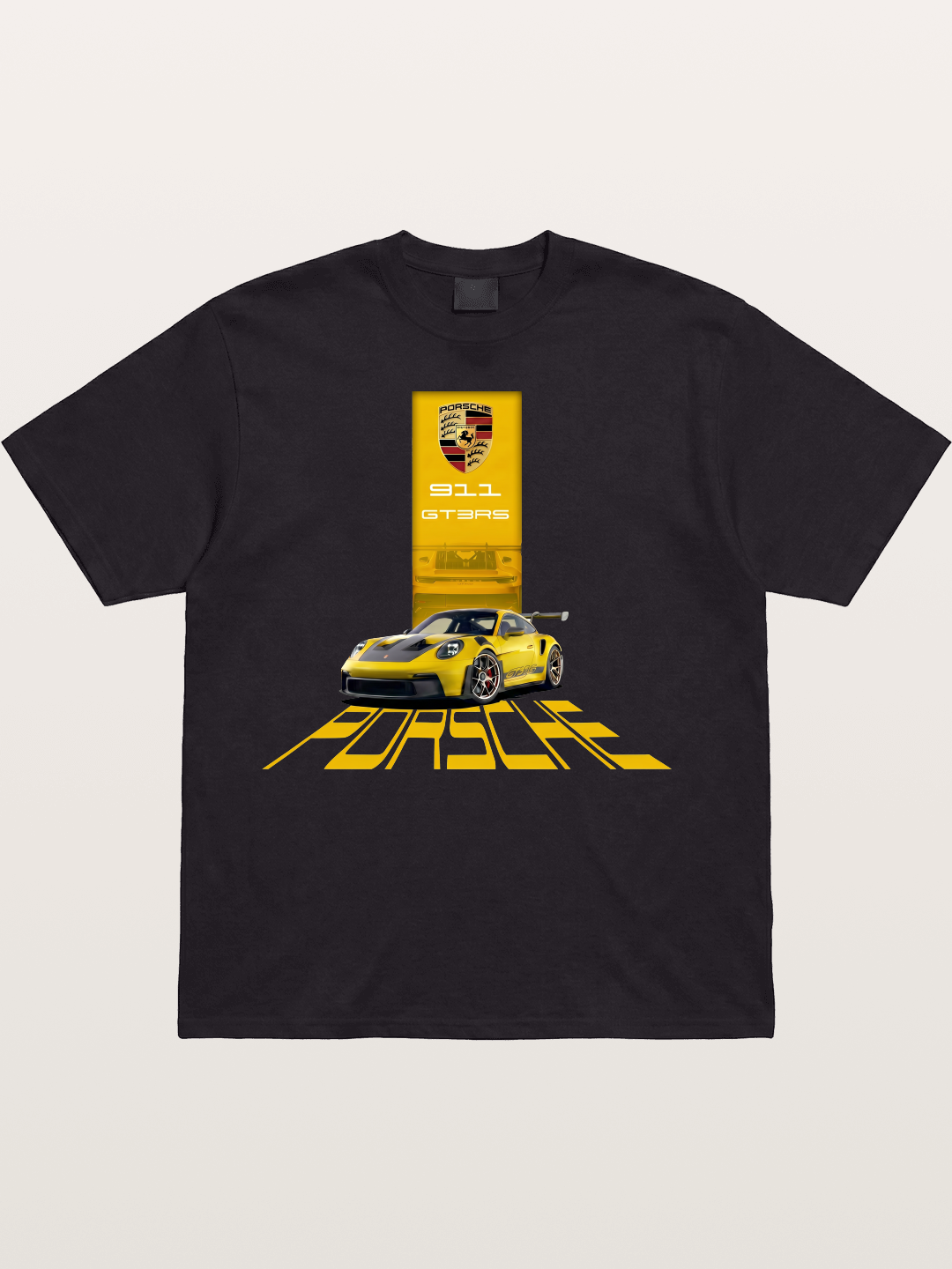 Yellow 911 GT3 RS Graphic Cotton T-shirt