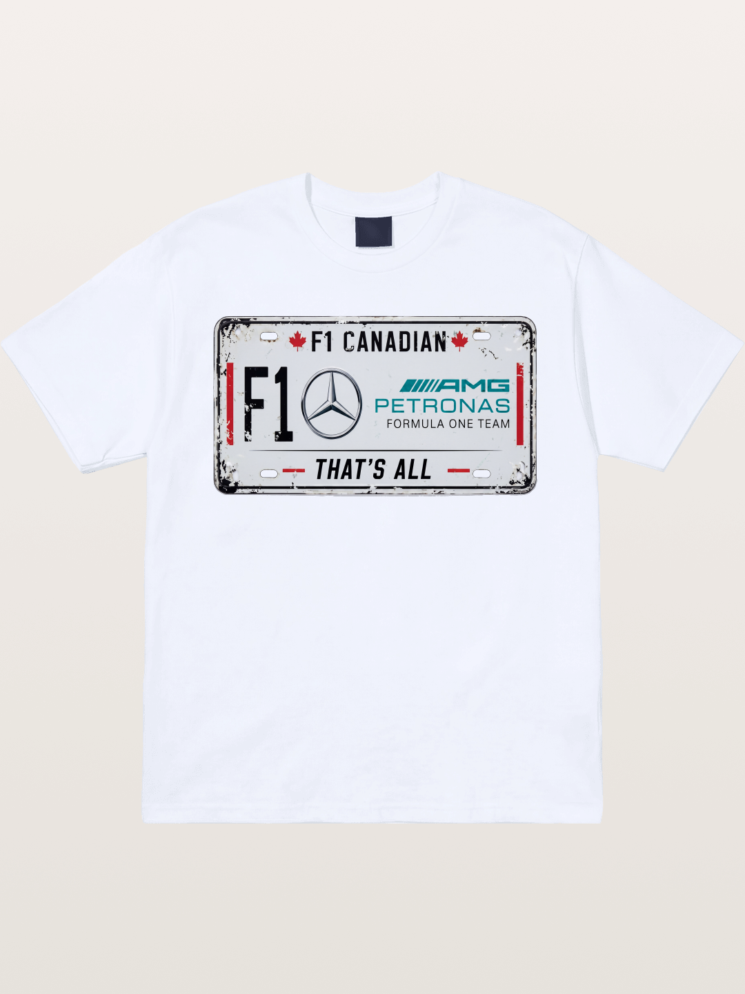 Mercedes F1 License Plate Print Gildan T-shirt