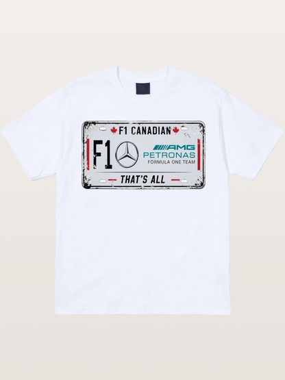 Mercedes F1 License Plate Print Gildan T-shirt