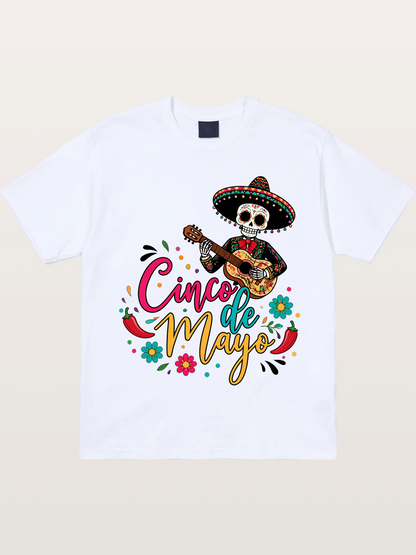 Cinco De Mayo Sugar Skull Graphic Gildan T-shirt