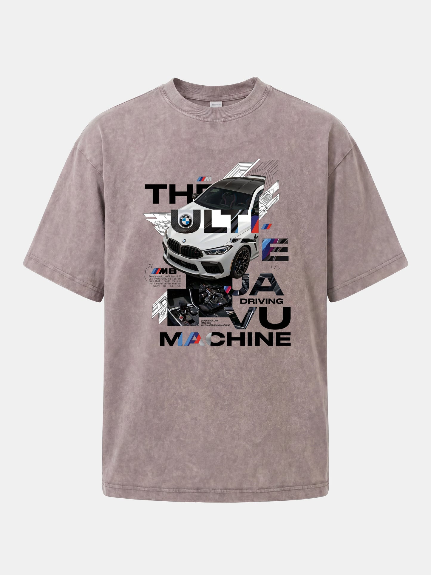 BMW M8 Tech Collage Poster Washed T-shirt