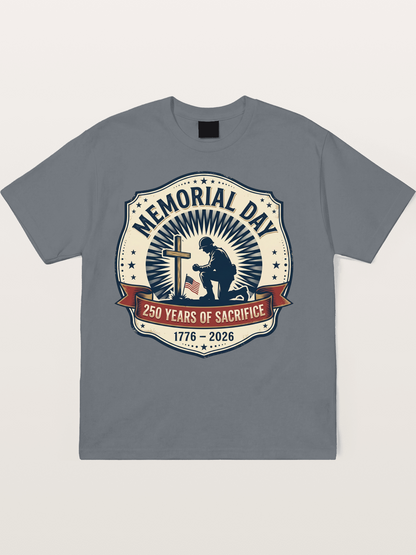 Memorial Day Vintage Sacrifice Badge Cotton T-shirt