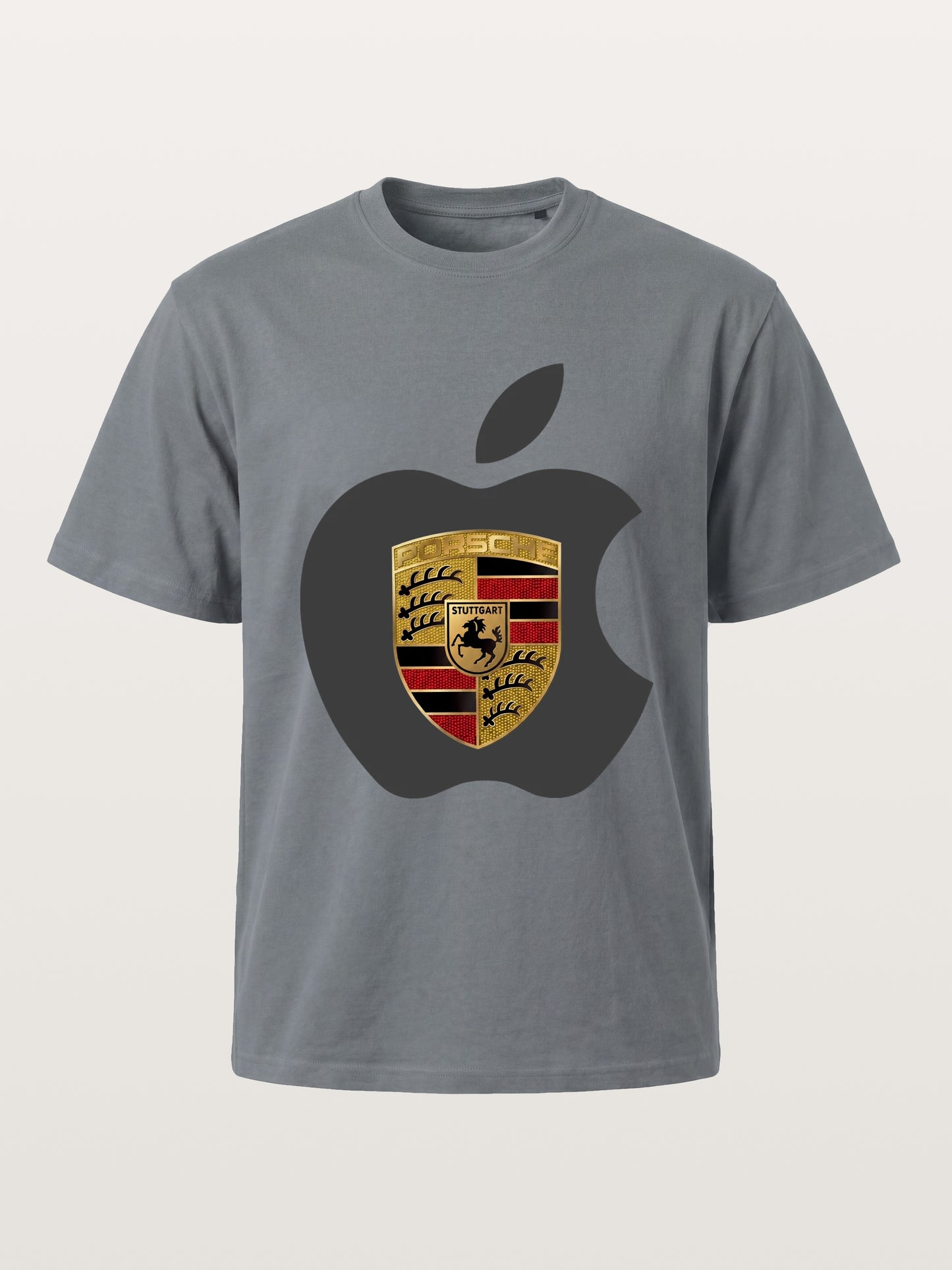 Porsche Crest Inside Apple Outline Cotton T-shirt
