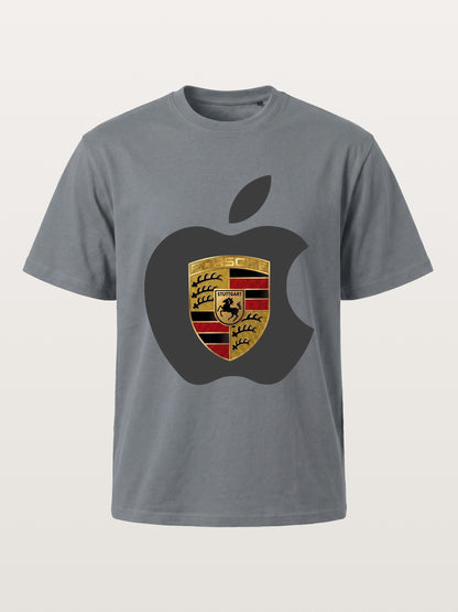 Porsche Crest Inside Apple Outline Cotton T-shirt