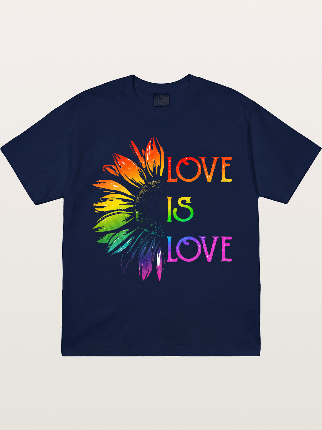 Rainbow Sunflower Love Print Gildan T-shirt