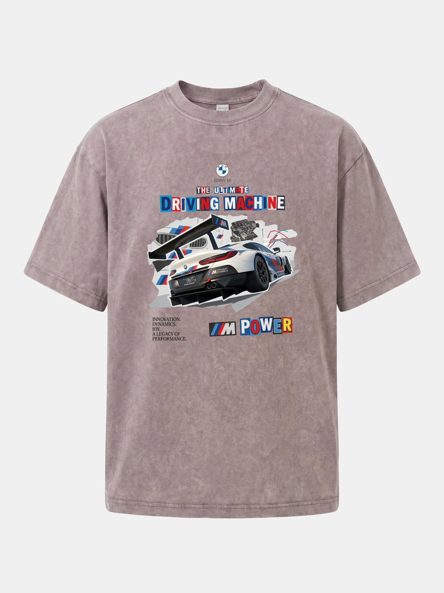 BMW M Power Race Car Art Washed T-shirt