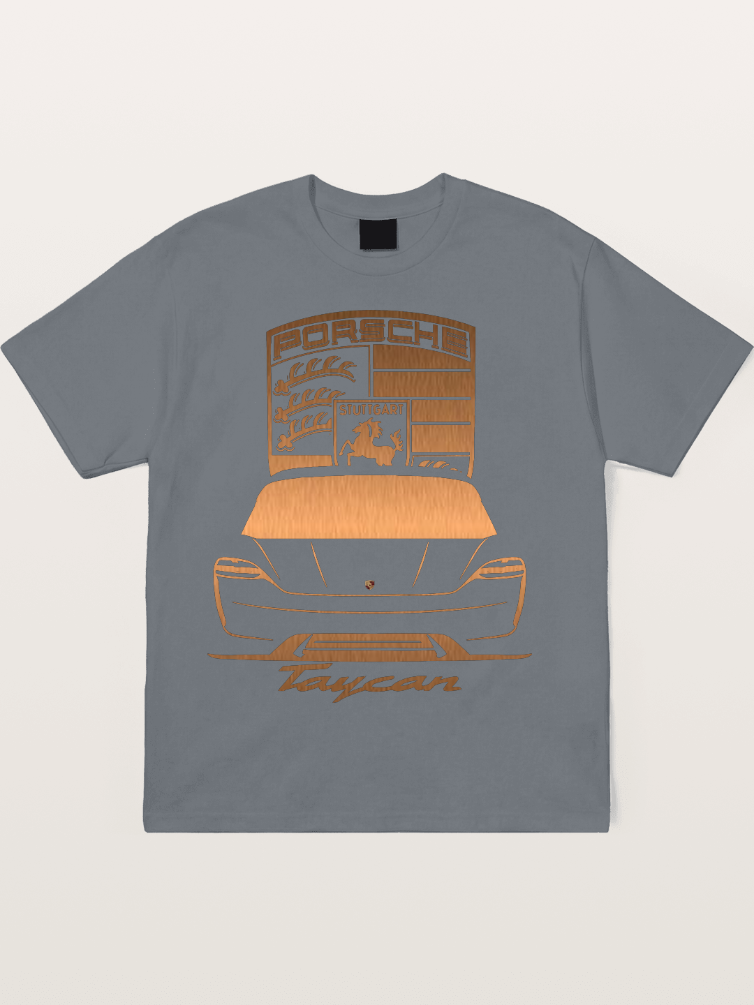 Porsche Taycan Copper Line Art Cotton T-shirt