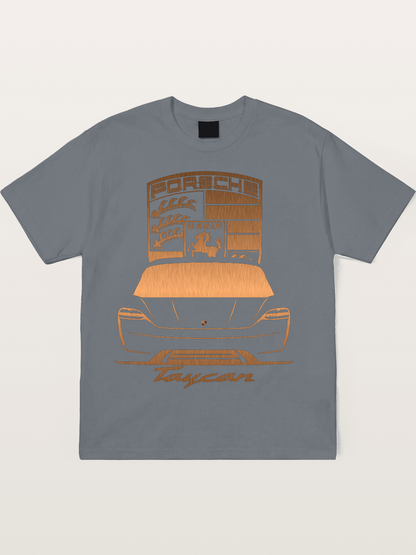 Porsche Taycan Copper Line Art Cotton T-shirt