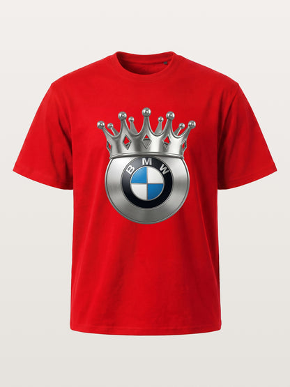 Crowned BMW Logo Metal Art Cotton T-shirt