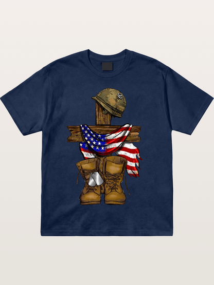 Military Cross Memorial Tribute Design Cotton T-shirt