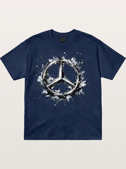Mercedes Ink Wash Logo Art Cotton T-shirt