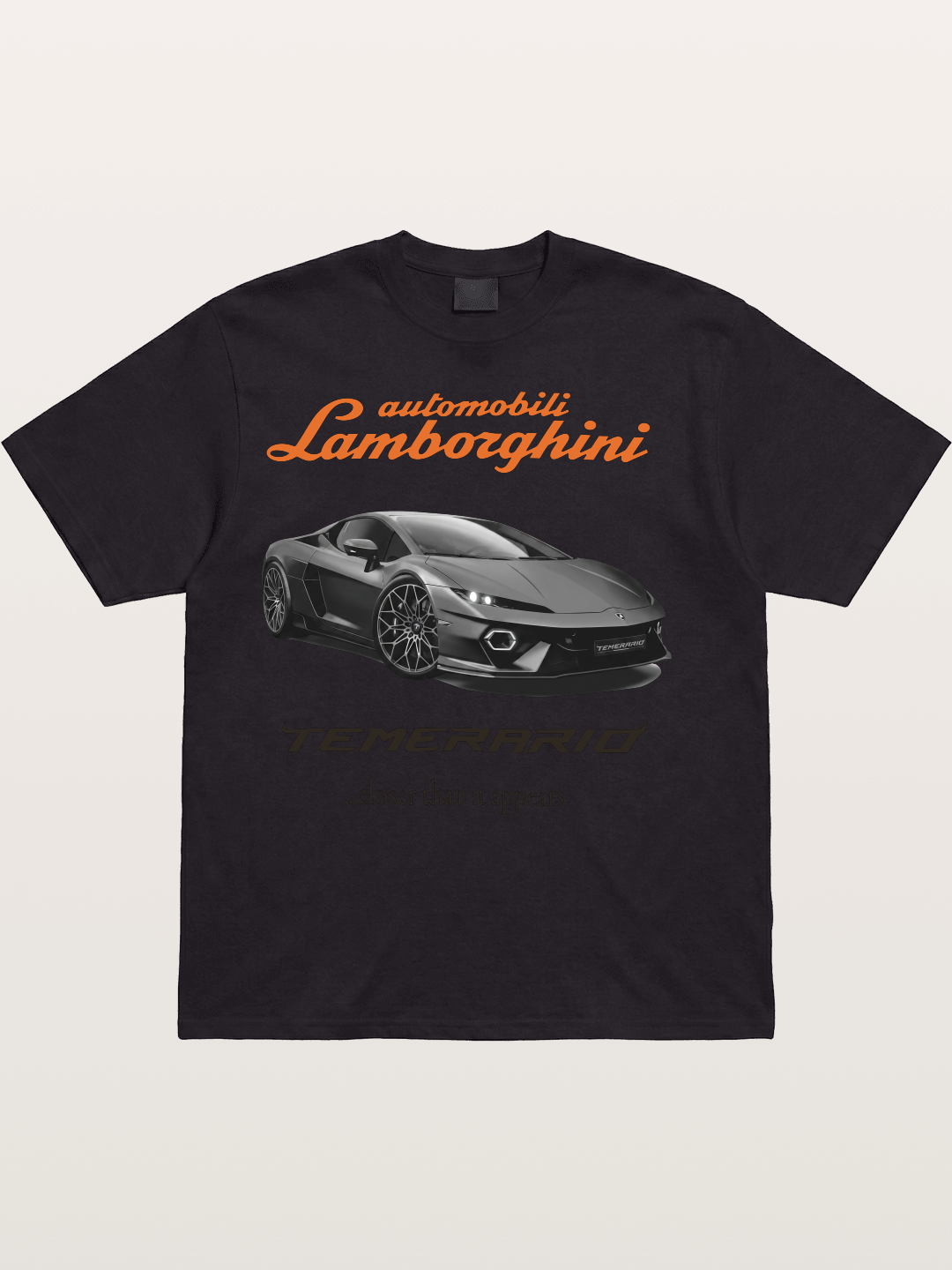 Lamborghini Temerario Grey Sports Car Cotton T-shirt