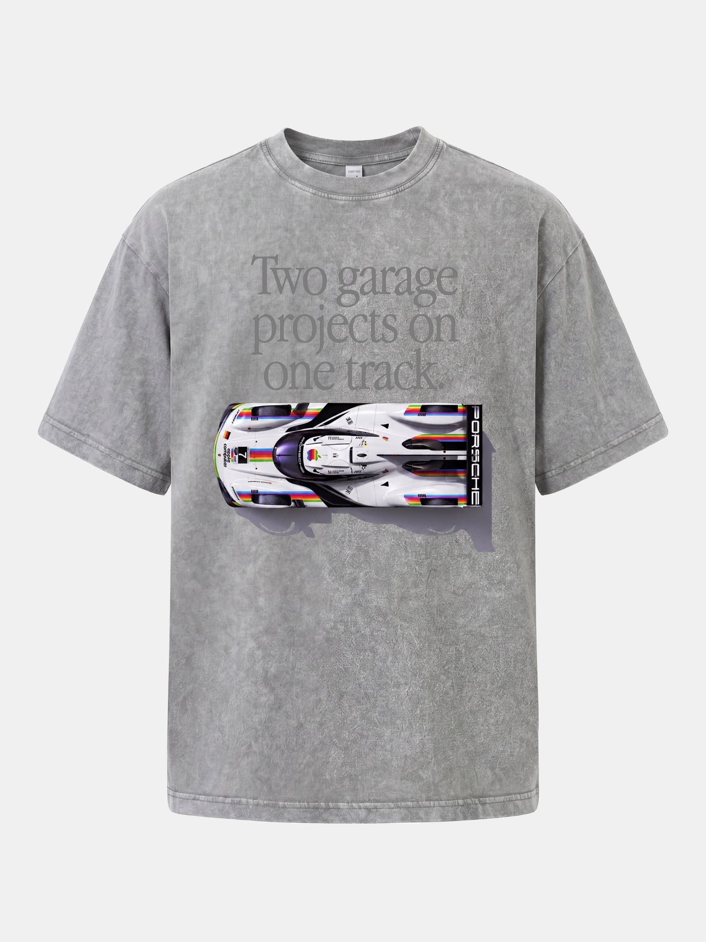 Le Mans Racer Two Garage Quote Washed T-shirt