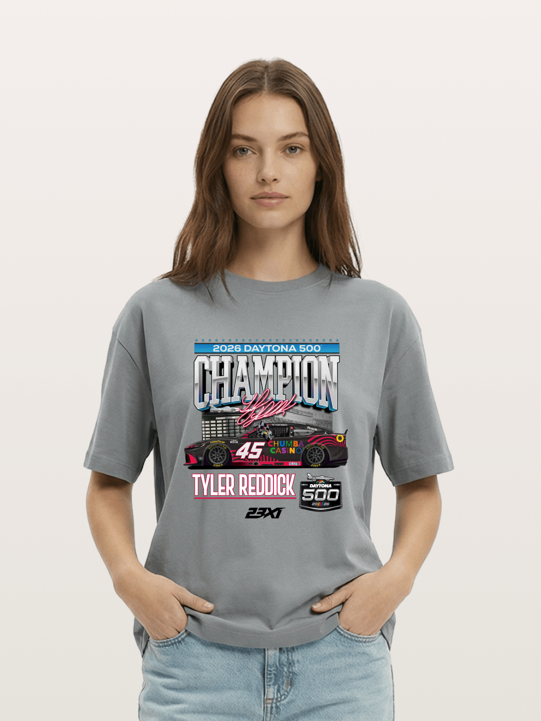 Tyler Reddick Daytona 500 Champion Print Gildan T-shirt