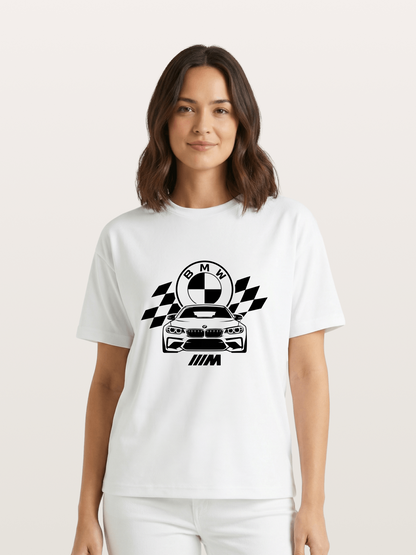 BMW M Series Checkered Flag Print Gildan T-shirt