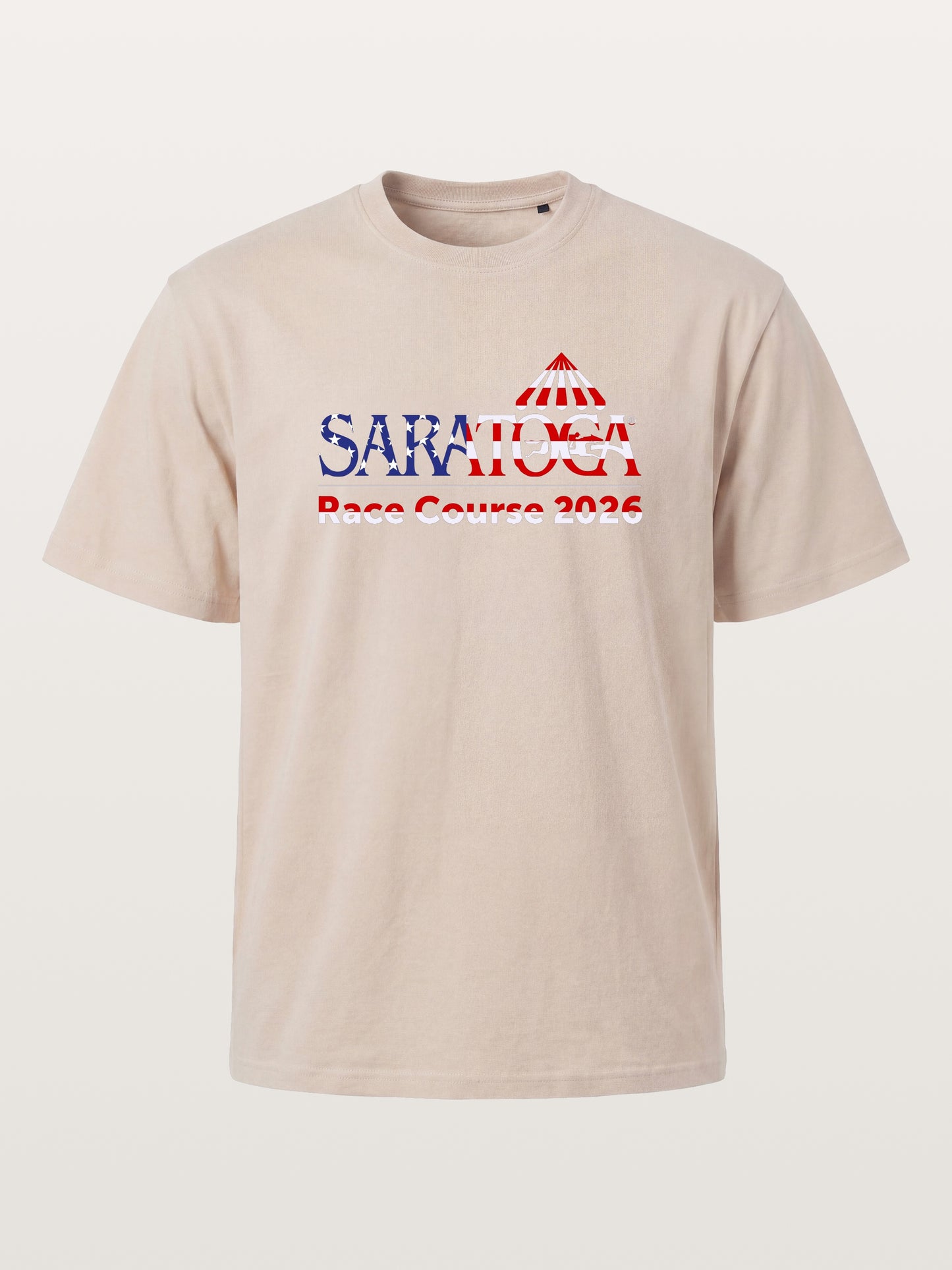 Saratoga Race Course Star Spangled Text Cotton T-shirt