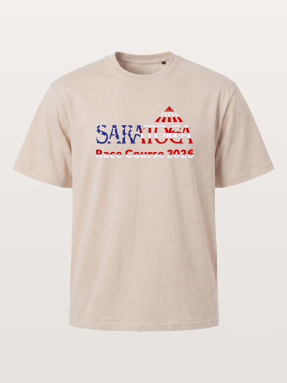 Saratoga Race Course Star Spangled Text Cotton T-shirt
