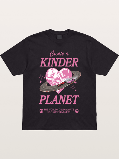 Pink Heart Earth Race Gildan T-shirt