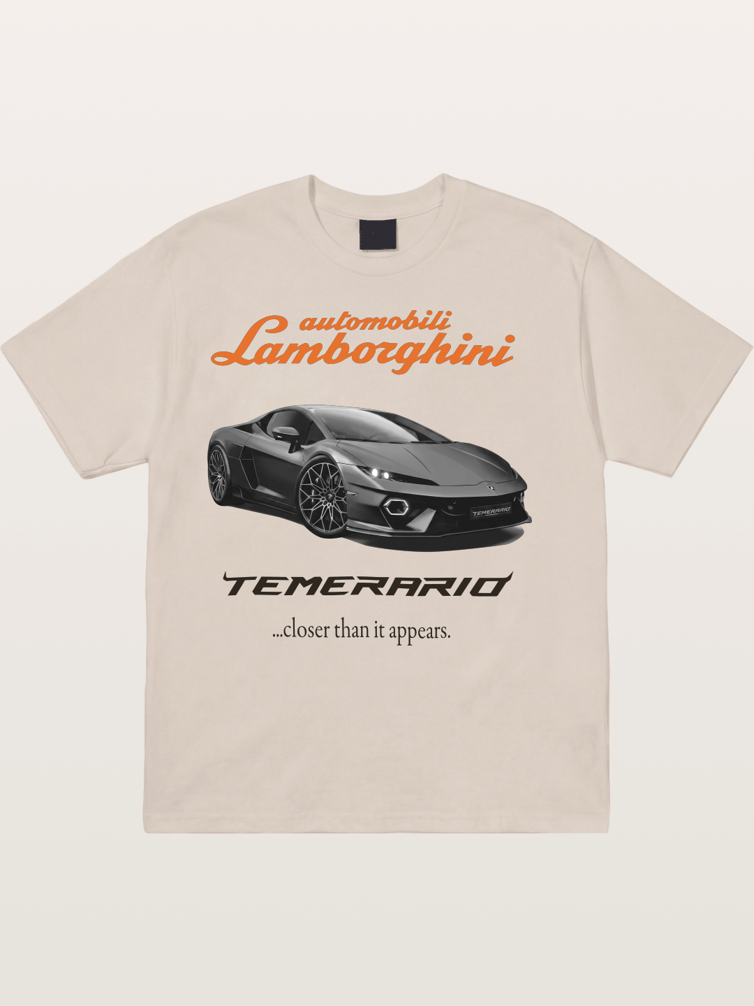 Lamborghini Temerario Grey Sports Car Cotton T-shirt