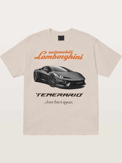 Lamborghini Temerario Grey Sports Car Cotton T-shirt