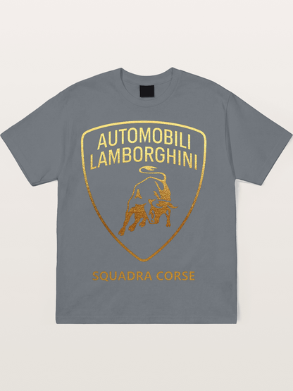 Lamborghini Squadra Corse Gold Shield Cotton T-shirt
