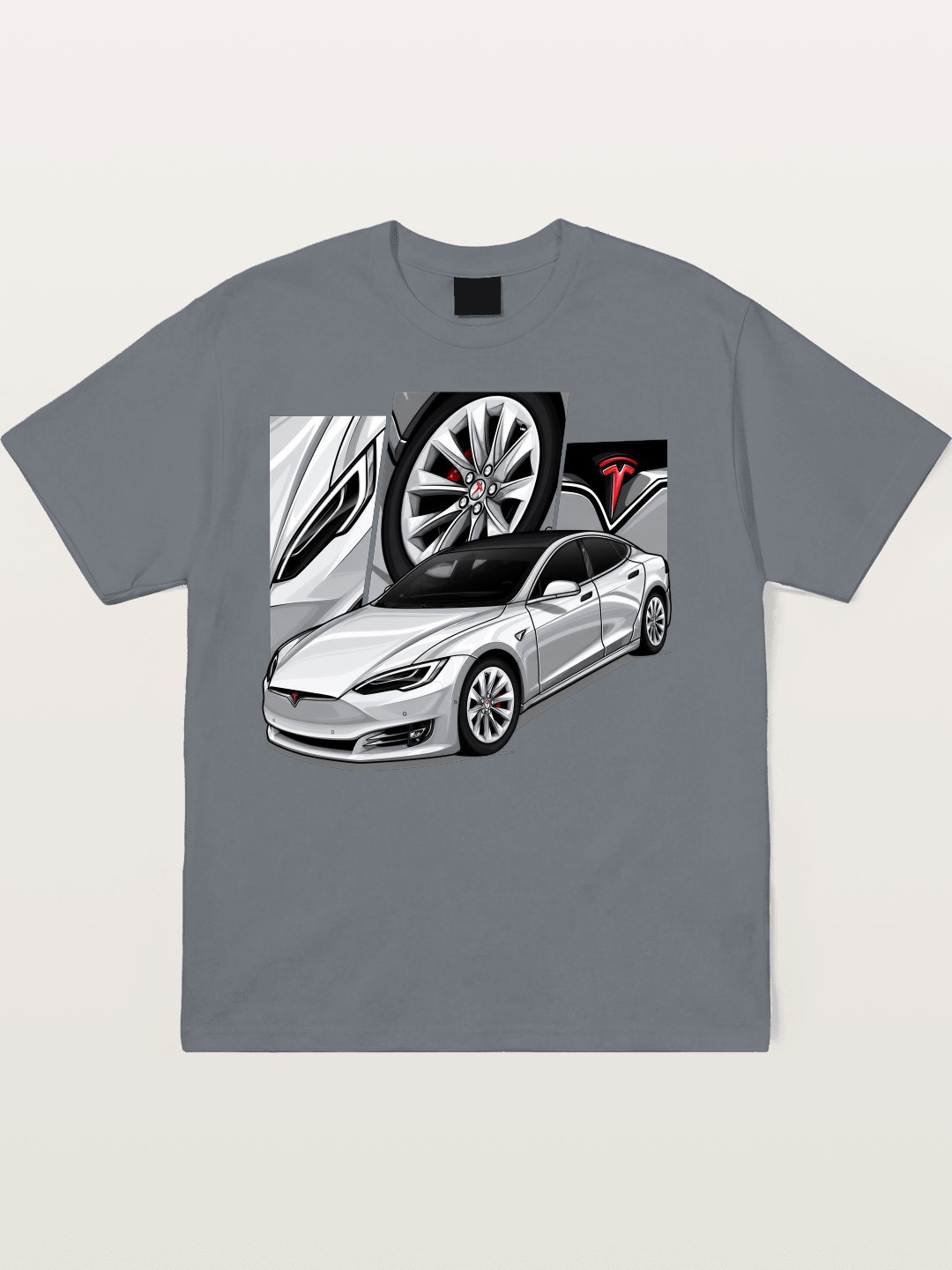 Tesla Model 3 Artwork Cotton T-shirt