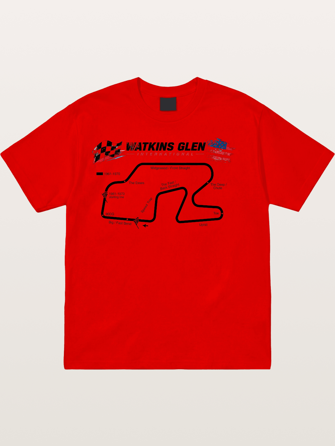 Watkins Glen Road Course Map Art Cotton T-shirt