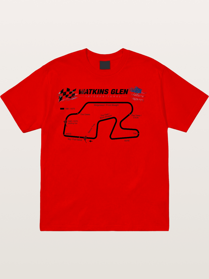 Watkins Glen Road Course Map Art Cotton T-shirt