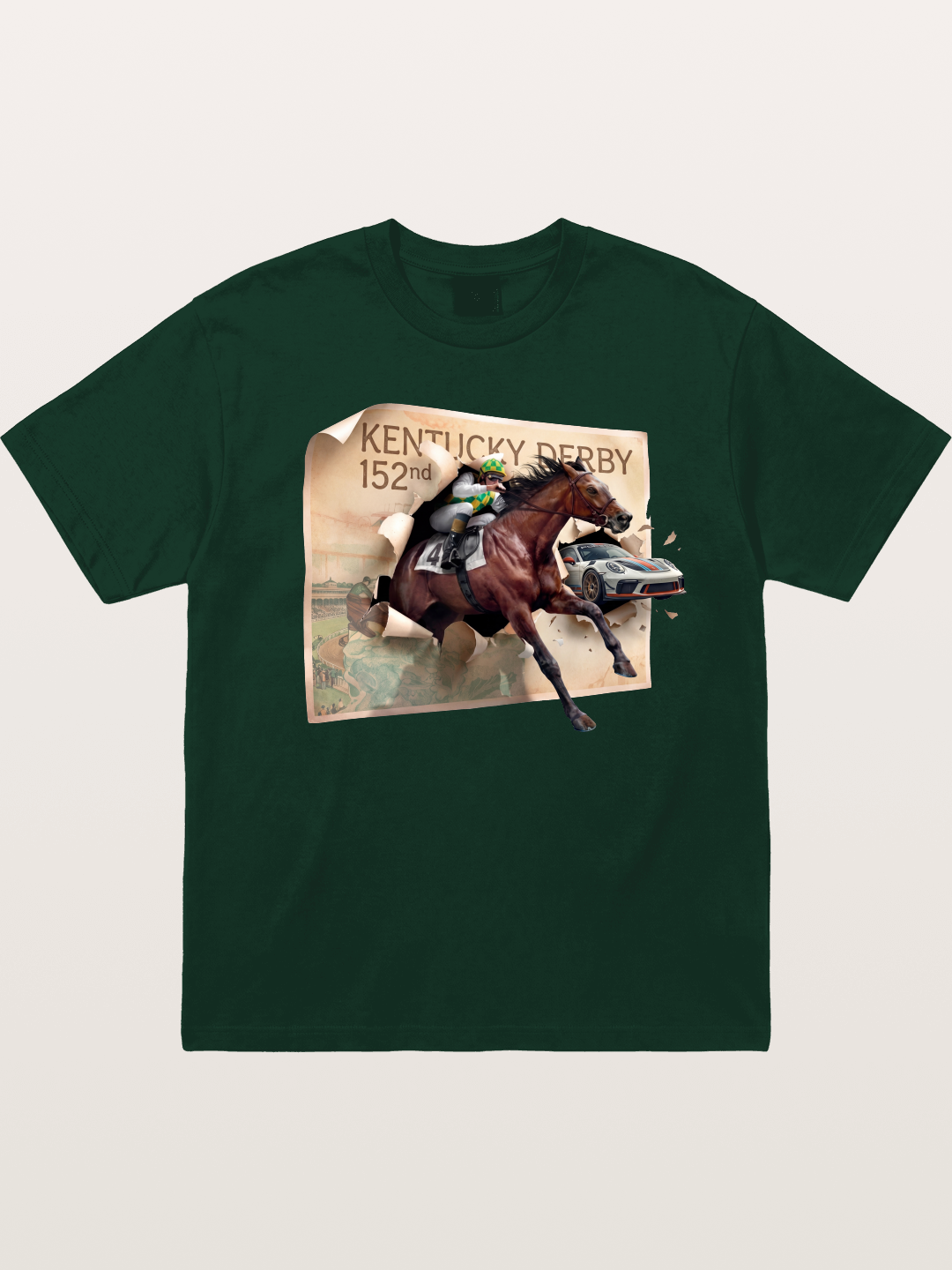 Derby Horse Porsche Collision Gildan T-shirt