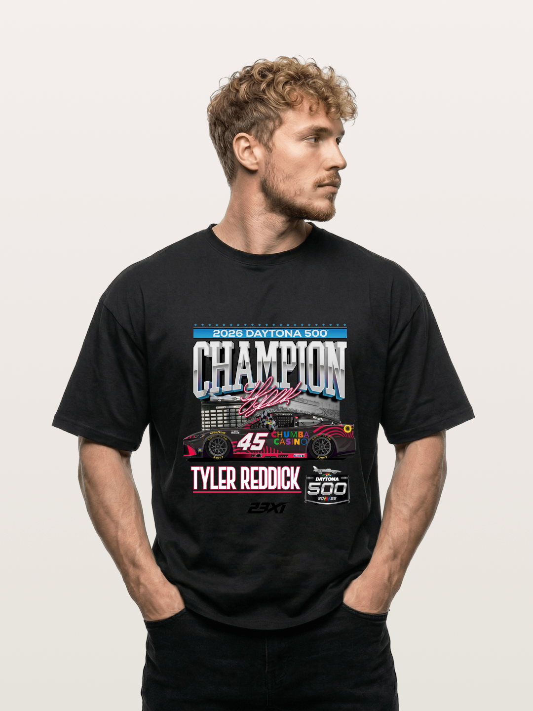 Tyler Reddick Daytona 500 Champion Print Gildan T-shirt