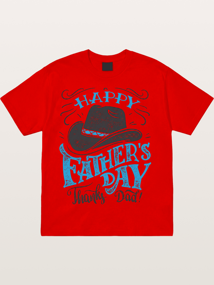 Happy Father's Day Cowboy Hat Cotton T-shirt