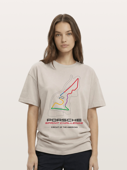 Americas Circuit Colorful Track Map Cotton T-shirt