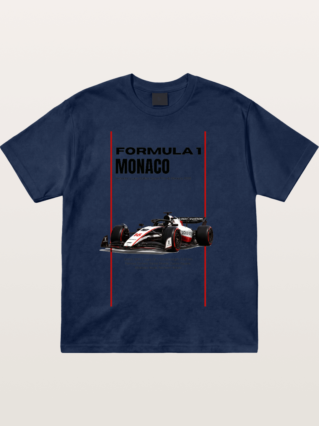 Minimal F1 Monaco Race Card Cotton T-shirt