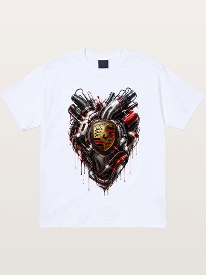 Porsche Mechanical Heart Art Gildan T-shirt