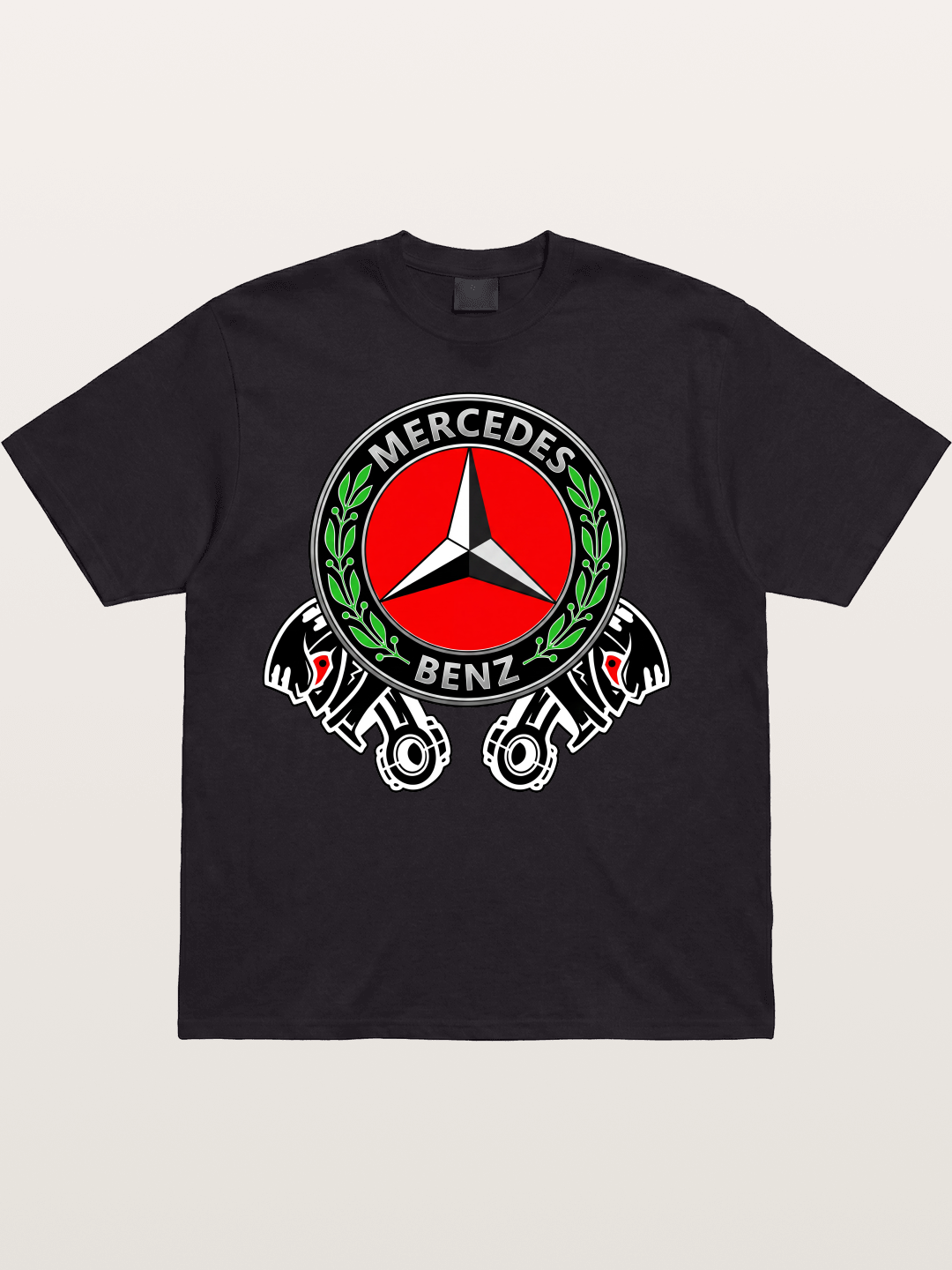Mercedes-Benz Piston Logo Art Cotton T-shirt