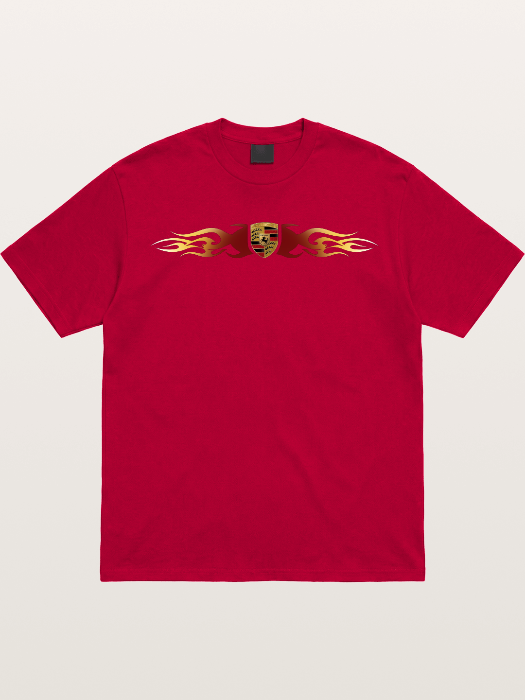 Porsche Crest Flame Stripe Gildan T-shirt