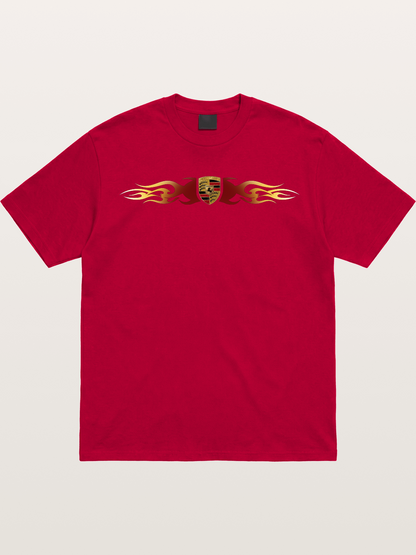 Porsche Crest Flame Stripe Gildan T-shirt