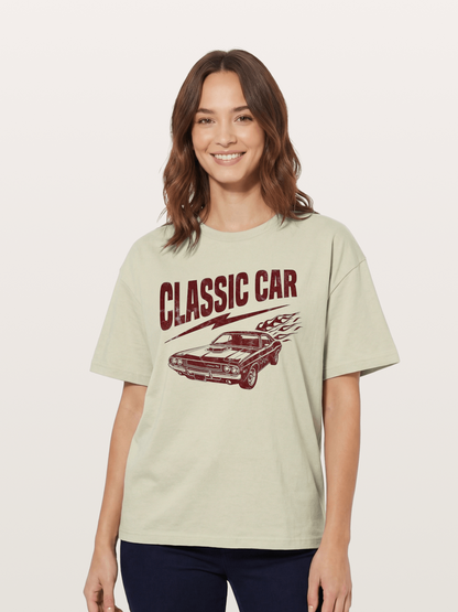 Classic Car Run Cotton T-shirt