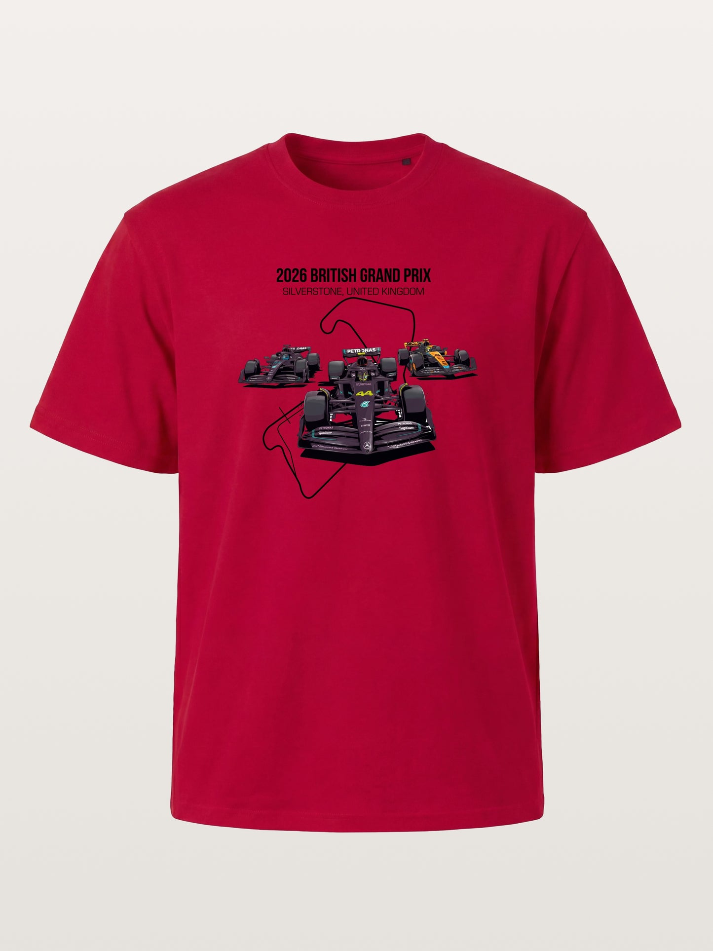 F1 Cars Silverstone Track Overlay Gildan T-shirt