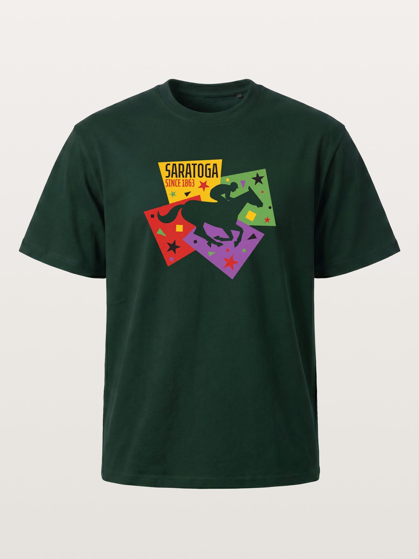 Saratoga Geometric Horse Rider Art Gildan T-shirt