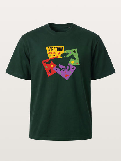 Saratoga Geometric Horse Rider Art Gildan T-shirt