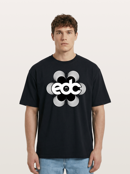 EDC Wavy Daisy Logo Design Cotton T-shirt